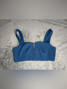 Cider Teal-Blue Strappy Crop Top